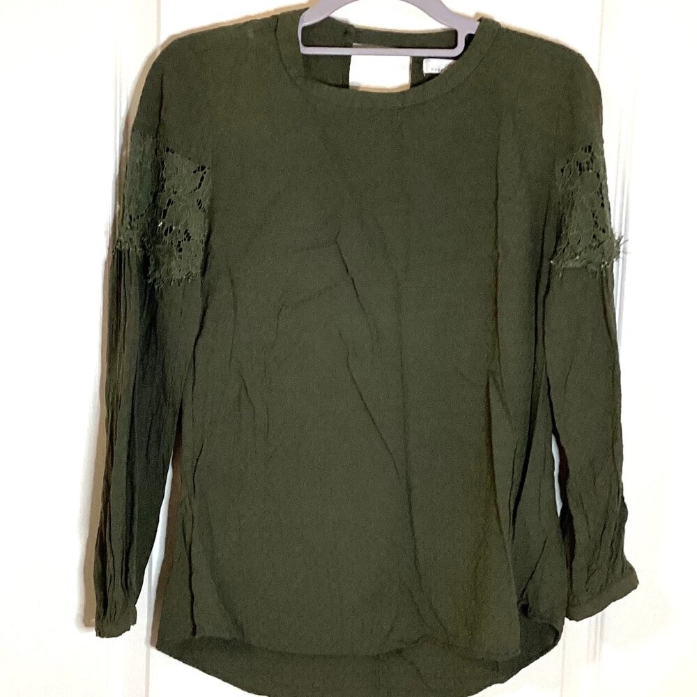 Camber & Grace Women's Long Sleeve Dark Green Blouse Top Size SP